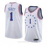 Maglia Philadelphia 76ers Mike Scott #1 Earned 2018-19 Bianco