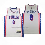 Maglia Philadelphia 76ers Paul George #8 Association 2024-25 Bianco