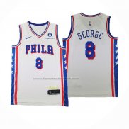 Maglia Philadelphia 76ers Paul George #8 Association 2024-25 Bianco