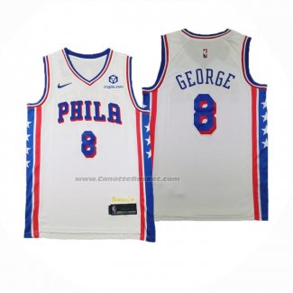 Maglia Philadelphia 76ers Paul George #8 Association 2024-25 Bianco