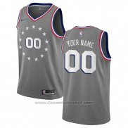 Maglia Philadelphia 76ers Personalizzate Citta 2019-20 Grigio