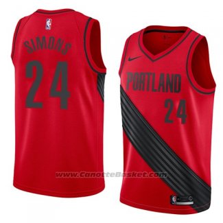 Maglia Portland Trail Blazers Anfernee Simons #24 Statement 2018 Rosso