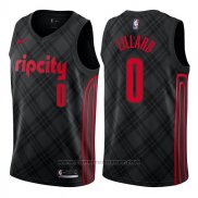 Maglia Portland Trail Blazers Damian Lillard #0 Citta Nero