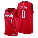 Maglia Portland Trail Blazers Damian Lillard #0 Earned 2019 Rosso