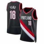 Maglia Portland Trail Blazers Hansen Yang No 16 Icon 2024-25 Nero