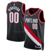 Maglia Portland Trail Blazers Scoot Henderson #00 Icon 2023 Nero