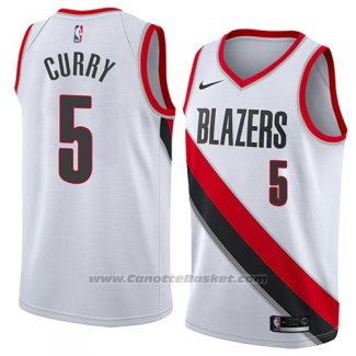 Maglia Portland Trail Blazers Seth Curry #5 Statement 2018 Bianco