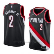 Maglia Portland Trail Blazers Wade Baldwin IV #2 Icon 2018 Nero