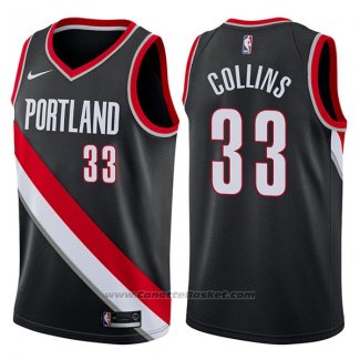 Maglia Portland Trail Blazers Zach Collins #33 Swingman Icon 2017-18 Nero