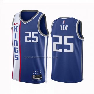 Maglia Sacramento Kings Alex Len #25 Citta 2023-24 Blu