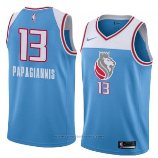 Maglia Sacramento Kings Georgios Papagiannis #13 Citta 2018 Blu