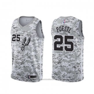 Maglia San Antonio Spurs Jakob Poeltl #25 Earned Camuffamento