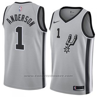 Maglia San Antonio Spurs Kyle Anderson #1 Statement 2018 Grigio