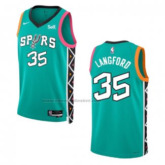 Maglia San Antonio Spurs Romeo Langford #35 Citta 2022-23 Verde