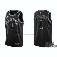 Maglia San Antonio Spurs Victor Wembanyama #1 Classic 2022-23 Nero