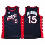 Maglia USA 1996 Hakeem Olajuwon #15 Nero