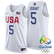 Maglia USA 2016 Kevin Durant #5 Bianco