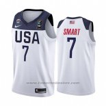 Maglia Usa Marcus Smart #7 2019 FIBA Basketball World Cup Bianco