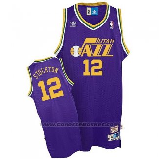 Maglia Utah Jazz John Stockton #12 Retro Viola