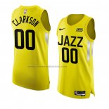 Maglia Utah Jazz Jordan Clarkson NO 00 Icon Autentico 2022-23 Giallo