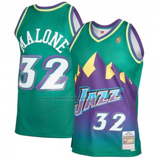 Maglia Utah Jazz Karl Malone #32 Mitchell & Ness 1996-97 Verde
