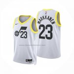 Maglia Utah Jazz Lauri Markkanen No 23 Association 2024-25 Bianco