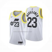 Maglia Utah Jazz Lauri Markkanen No 23 Association 2024-25 Bianco