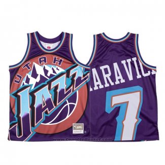 Maglia Utah Jazz Pete Maravich #7 Mitchell & Ness Big Face Viola