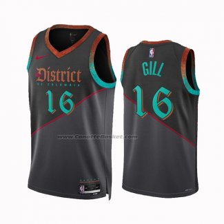 Maglia Washington Wizards Anthony Gill #16 Citta 2023-24 Nero