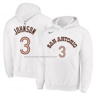 Felpa con Cappuccio San Antonio Spurs Keldon Johnson Citta 2023-24 Bianco