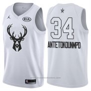 Maglia All Star 2018 Milwaukee Bucks Giannis Antetokounmpo #34 Bianco