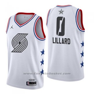 Maglia All Star 2019 Portland Trail Blazers Damian Lillard #0 Bianco