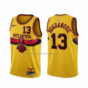 Maglia Atlanta Hawks Bogdan Bogdanovic NO 13 Citta 2021-22 Giallo