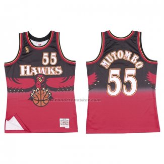 Maglia Atlanta Hawks Dikembe Mutombo NO 55 Throwback Rosso