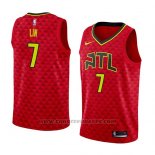 Maglia Atlanta Hawks Jeremy Lin #7 Statement 2018-19 Rosso