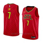 Maglia Atlanta Hawks Jeremy Lin #7 Statement 2018-19 Rosso