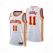 Maglia Atlanta Hawks Trae Young No 11 Association 2025-26 Bianco