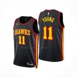 Maglia Atlanta Hawks Trae Young No 11 Statement 2024-25 Nero