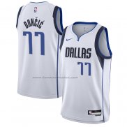 Maglia Bambino Dallas Mavericks Luka Doncic #77 Association 2021 Bianco