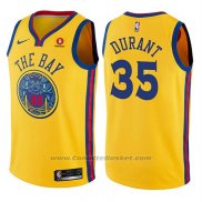 Maglia Bambino Golden State Warriors Kevin Durant #35 Citta Giallo