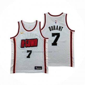 Maglia Bambino Houston Rockets Kevin Durant No 7 Citta 2024-25 Bianco