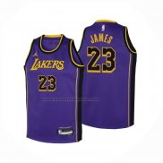 Maglia Bambino Los Angeles Lakers Lebron James No 23 Statement 2024-25 Viola