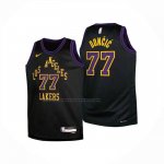 Maglia Bambino Los Angeles Lakers Luka Doncic No 77 Citta 2025-26 Nero