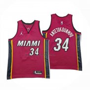 Maglia Bambino Miami Heat Giannis Antetokounmpo No 34 Statement 2025-26 Rosso