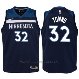 Maglia Bambino Minnesota Timberwolves Karl-anthony Towns #32 2017-18 Blu