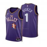 Maglia Bambino Phoenix Suns Devin Booker No 1 Citta 2024-25 Viola