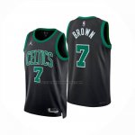 Maglia Boston Celtics Jaylen Brown No 7 Statement 2023-25 Nero