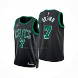 Maglia Boston Celtics Jaylen Brown No 7 Statement 2023-25 Nero