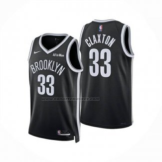 Maglia Brooklyn Nets Nic Claxton No 33 Icon 2025-26 Nero