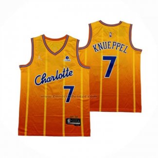 Maglia Charlotte Hornets Kon Knueppel No 7 Citta 2025-26 Arancione
